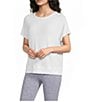 Kinesis Solid Crew Neck Short Sleeve Drape Back Top - Image 5