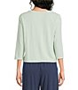 Kinesis V-Neck 3/4 Sleeve Twist Front Pointelle Top - Image 2
