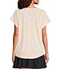 Kinesis V-Neck Raw Edge Dolman Tee, Color:Pale Peach - Image 2