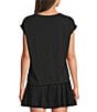 Kinesis V-Neck Short Sleeve Shirred Shoulder Top - Image 2