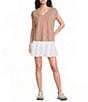 Kinesis V-Neck Short Sleeve Shirred Shoulder Top - Image 3