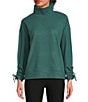 Kinesis Velour Knit Funnel Neck Long Adjustable Sleeve Coordinating Pullover - Image 1