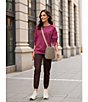 Kinesis Woven Elastic Cinched Cuff Ribbed Waistband Flap Pocket Ankle Joggers, Color:Chic Coffee - Image 7