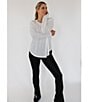 Color:Black - Image 4 - x Katherine Mason Coated Pull-On Side Slit High Rise Flare Pants