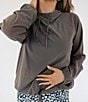 Color:Dark Gull Gray - Image 5 - x Katherine Mason Mesh Crew Neck Long Sleeve Pullover Hoodie