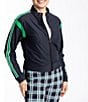 Color:Black - Image 1 - 4-Way Stretch UPF Long Sleeve Zip Front Warm Up Jacket