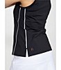 Color:Black - Image 2 - Keep It Covered Quarter Zip Mock Neck Sleeveless Golf Top