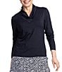 Color:Black - Image 1 - Lovely Layer UPF Long Sleeve Golf Top