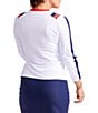 Color:White - Image 2 - Morning Dew Crew Neckline Long Sleeve Golf Top