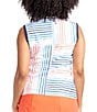 Color:Sun Stripe - Image 2 - Sandy Par Sun Striped Print Split V-Neck Sleeveless Golf Top