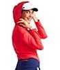 Color:Tomato Red - Image 3 - Sporty Hoodie Long Sleeve Golf Top