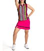 Color:Chex Mix Pink Print - Image 1 - Swing Away Quarter Zip Mock Neck Sleeveless Golf Top