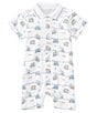 Color:Multi - Image 1 - Baby Boys Newborn-24 Months Short Sleeve Construction Print Polo Shortall