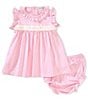Kissy Kissy Baby Girls Flutter-Sleeve Miniature Roses Fit & Flare Dress, Color:Pink - Image 1