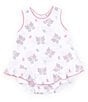 Color:Multi - Image 1 - Baby Girls Newborn-24 Months Butterfly Print Sleeveless Bubble Romper