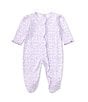 Color:Lilac - Image 1 - Baby Girls Newborn-9 Months Blooming Vines Printed Zip Front Footie Coverall