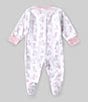 Color:Pink - Image 2 - Baby Girls Newborn-9 Months Long Sleeve Gingham Jungle Coveralls