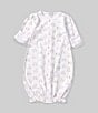 Color:Pink - Image 1 - Baby Girls Newborn Long Sleeve Cotton Tail Gown