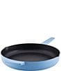 KitchenAid Kitchenaid Enameled Cast Iron Induction Skillet with Helper Handle and Pour Spouts, 12-Inch, Color:Blue Velvet - Image 1