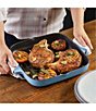 KitchenAid Kitchenaid Enameled Cast Iron Square Grill and Roasting Pan, 11-Inch, Color:Blue Velvet - Image 8
