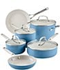 Color:Blue Velvet - Image 1 - Hard Anodized Ceramic Nonstick 10-Piece Cookware Pots and Pans Set