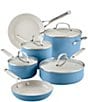 Color:Blue Velvet - Image 2 - Hard Anodized Ceramic Nonstick 10-Piece Cookware Pots and Pans Set