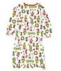 Komar Kids Little/Big Girls 2T-10 Long Sleeve Grinch Christmas Gown, Color:White - Image 2