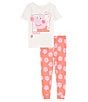 Color:Pink - Image 1 - Little Girls 2T-4T Peppa Pig 4-Piece Pajama Set