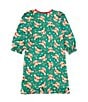 Komar Kids Little Girls 2T-4T Rudolph Red Nose Reindeer Printed Long Sleeve Nightgown, Color:Green - Image 2