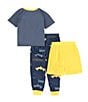 Color:Grey - Image 2 - Little/Big Boys 4-10 Short Sleeves Batman Three Piece Pajama Set