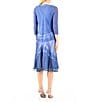 Color:Fregatta Blue Ombre - Image 2 - 3/4 Sleeve 2-Piece Jacket Dress