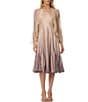 Komarov Charmeuse Chiffon Ombre V-Neck 2-Piece Jacket Dress Set - Image 1