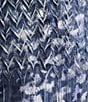 Color:Indigo Cheetah - Image 3 - Round Keyhole Neck Wide Chiffon Slit 3/4 Sleeve Printed Sharkbite Hem Dress