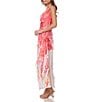 Komarov Long Printed Dress With Cascading Ruffle - Image 3