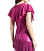 Color:Ombre Magent - Image 5 - Ombre V-Neck Short Flutter Sleeve Tiered Ruffle Tea Length Dress