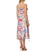 Komarov Printed Charmeuse Sheath Midi Dress With Chiffon Cascading Ruffles - Image 2