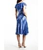 Color:Fregatta Blue - Image 3 - Ruffle V-Neck Short Flutter Sleeve Midi Dress