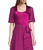 Komarov Square Neck Tiered Bottom Chiffon Sleeve Gown - Image 3
