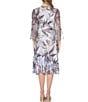 Komarov Winter Leaves Flutter Sleeve Midi Dress, Color:Winter Leaves - Image 2