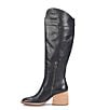 Color:Black - Image 4 - Avril Leather Western Inspired Tall Boots