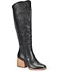 Color:Black - Image 1 - Avril Leather Western Inspired Tall Boots