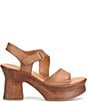 Color:Brown - Image 2 - Cantal Leather Platform Sandals