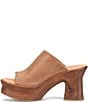 Color:Terra Brown - Image 4 - Cassia Leather Platform Block Heel Slides