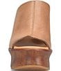 Color:Terra Brown - Image 5 - Cassia Leather Platform Block Heel Slides