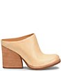 Color:Natural - Image 2 - Challis Leather Block Heel Mules