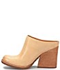 Color:Natural - Image 4 - Challis Leather Block Heel Mules