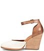 Color:White/Brown - Image 4 - Christie Leather Ankle Strap Pumps