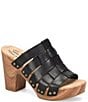 Color:Black - Image 1 - Devan Woven Leather Platform Sandals