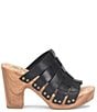 Color:Black - Image 2 - Devan Woven Leather Platform Sandals