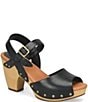 Kork-Ease Gwen Leather Studded Ankle Strap High Heel Platform Sandals - Image 1